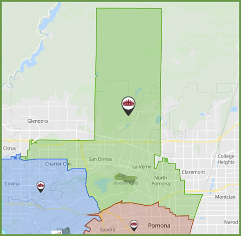 Area 1 of the Mt. San Antonio College districts. 